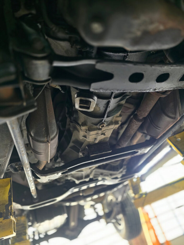 view of underside of vehicle when in the bay Legacy Auto Clinic Castle Rock 