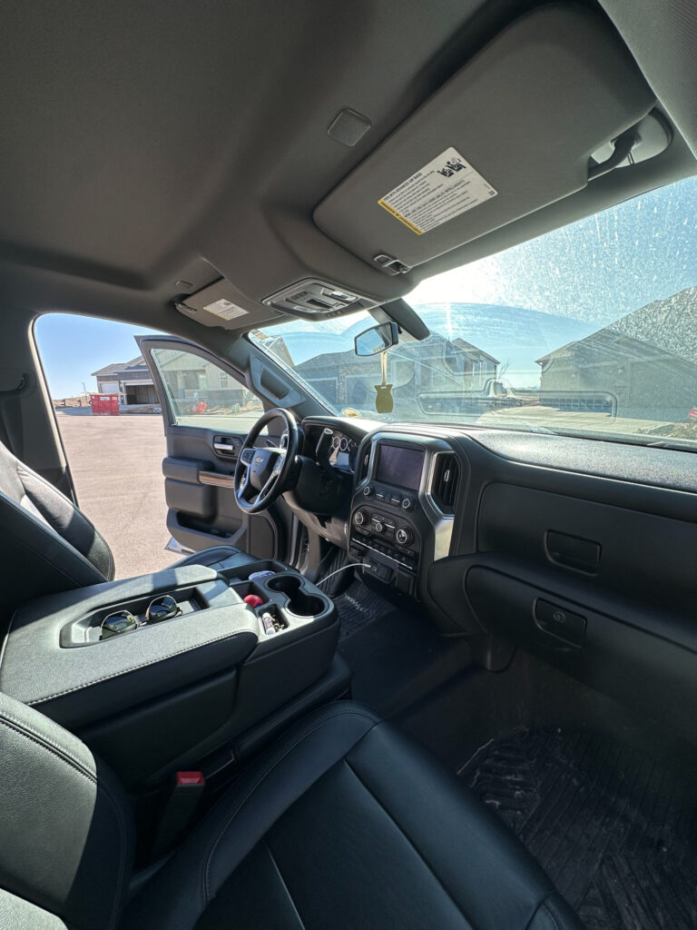interior of truck looks great after detailing Legacy Auto Clinic Castle Rock 