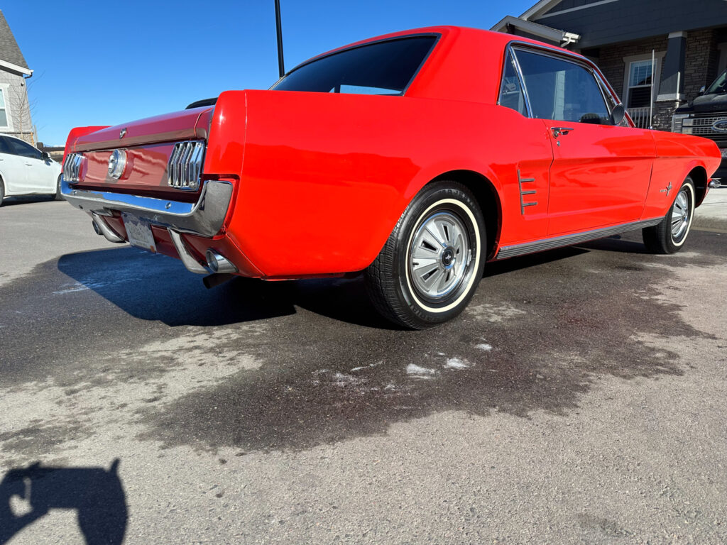 back of red mustang after detailing Legacy Auto Clinic Castle Rock 